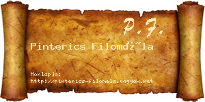 Pinterics Filoméla névjegykártya